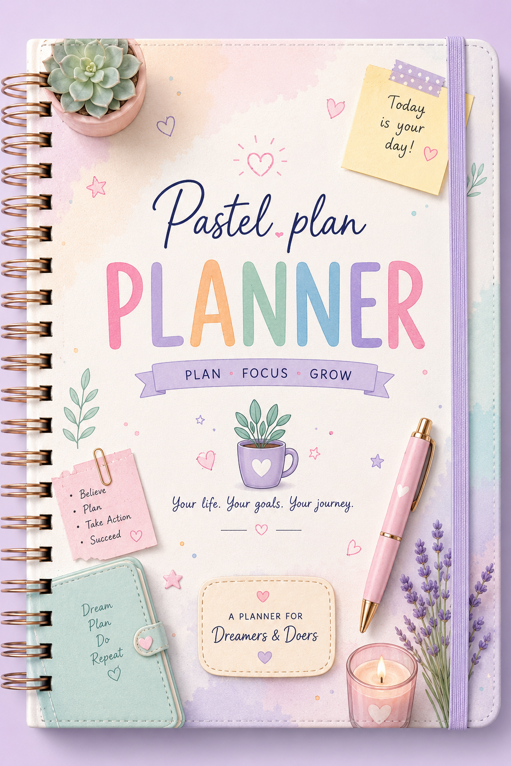 Ultimate Student Planner Bundle | 17 Printable A4 PDF Pages | Digital Academic Planner Pastel_Plan